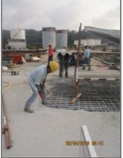 hacking to top deck slab GL 7-8 at berth 